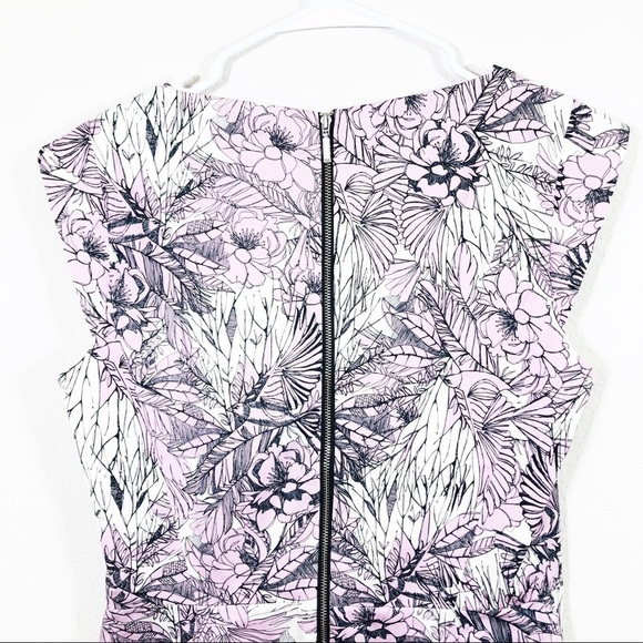 🔥 French Connection pink, black and white floral sheath dress Medium - Picture 5 of 6